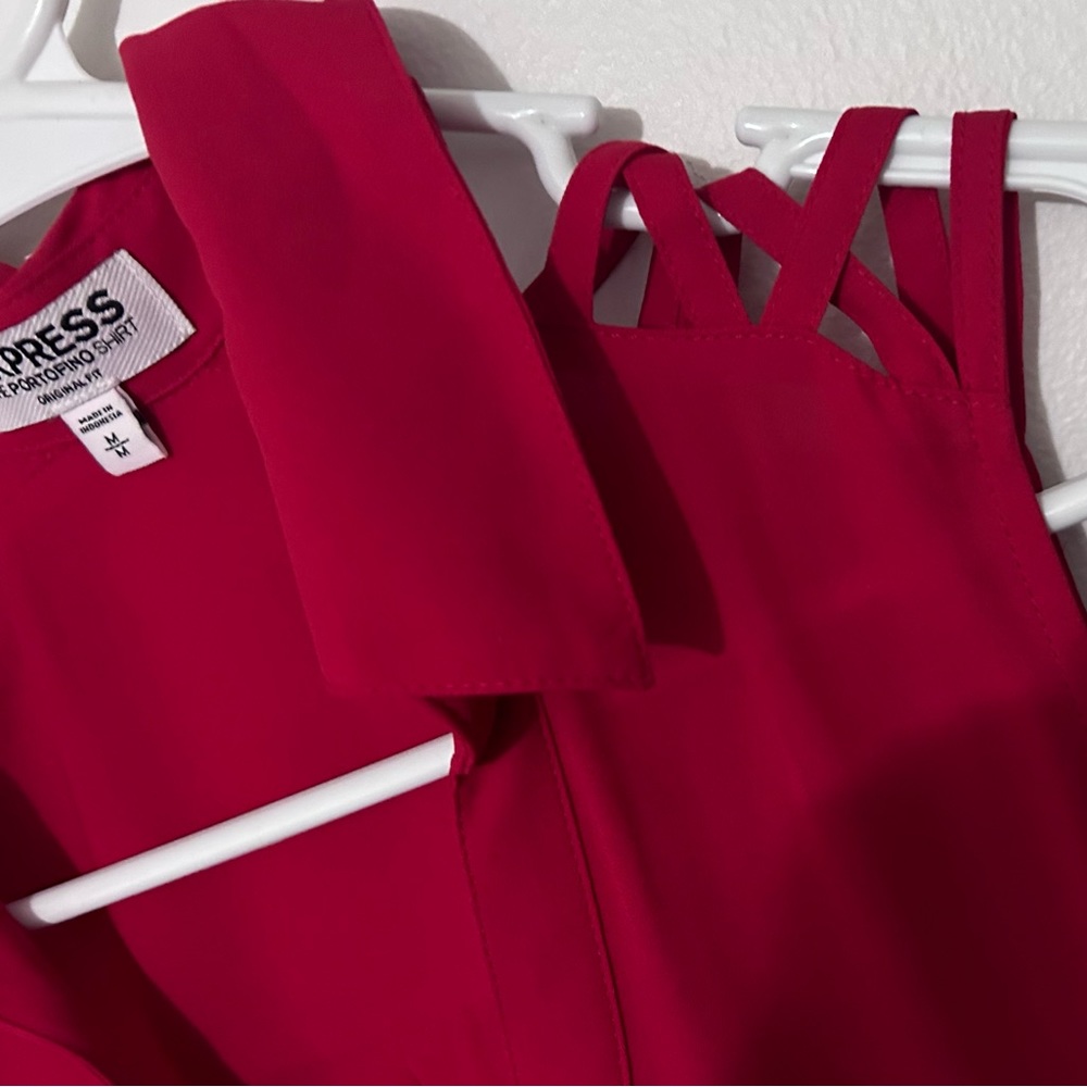 Express - Res, sleeveless, Collar Blouse